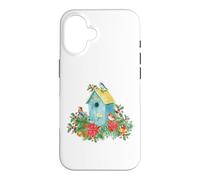 Carcasa para iPhone 16 Christmas Holiday Wreath Birdhouse Birds & Bells