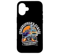 Carcasa para iPhone 16 Christopher's Garage Hotrod Car Design para Nombre Christopher
