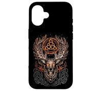 Carcasa para iPhone 16 Ciervo Blanco Mitología vikinga Runas Espíritu nórdico