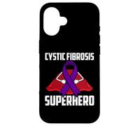Carcasa para iPhone 16 Cinta Morada de superhéroe Guerrero de Fibrosis quística
