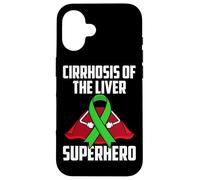 Carcasa para iPhone 16 Cirrosis of The Liver Superhero Teal Ribbon