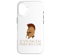 Carcasa para iPhone 16 Cita Latina - Si Vis Pacem para Bellum - Casco Espartano