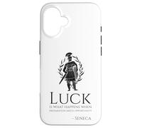 Carcasa para iPhone 16 Cita Motivacional de Séneca sobre la Suerte filosofía Romana Antigua
