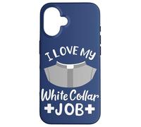 Carcasa para iPhone 16 Cita Pastor I Love My White Collar Job Christian Believer