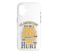 Carcasa para iPhone 16 Clarinetista Dame una caña Nueva y Nadie se lastima Humor