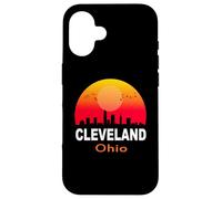 Carcasa para iPhone 16 Cleveland Ohio State USA Vintage Retro Sunset City Skyline