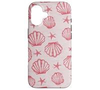 Carcasa para iPhone 16 Coastal Beach Summer Ocean Seashell Aesthetic Pink