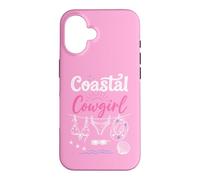 Carcasa para iPhone 16 Coastal Cowgirl Summer Bachelorette Cowboy Hat Beach Blue