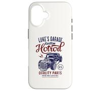 Carcasa para iPhone 16 Coche clásico Luke's Hotrod Garage, diseño de Luke