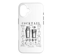 Carcasa para iPhone 16 Coctelera Bartender Bar Bebidas Alcohólicas Patente Vintage