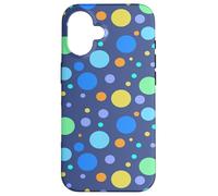 Carcasa para iPhone 16 Colorful Polka Dot Abstract Polkadots Blue and Turquoise