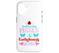 Carcasa para iPhone 16 Coloridos Besos de Mariposa y Mariquitas Abrazos Lindos