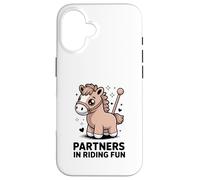 Carcasa para iPhone 16 Compañeros en equitación Fun Pony Horse