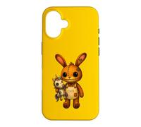 Carcasa para iPhone 16 Conejo Kawaii Unicornio Espeluznante Lindo Conejo de Retazos de Halloween