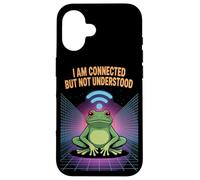 Carcasa para iPhone 16 Connected But Not Understood - Absurd Frog WiFi Vaporwave