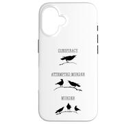 Carcasa para iPhone 16 Conspiración Intento de Asesinato - Murder Crow Juego de Palabras Broma