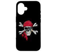 Carcasa para iPhone 16 Contraband - Pirate - Red Bandana - Skull & Bones Logo