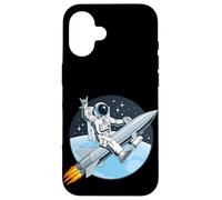Carcasa para iPhone 16 Cool Astronaut Riding a Launch Rocket Illustration