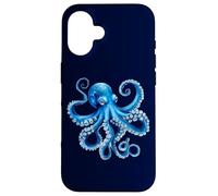 Carcasa para iPhone 16 Cool Blue Octopus Sea Ocean Lover,Tentacles Octopus Lover