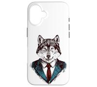 Carcasa para iPhone 16 Cool Sketch Drawing Fox Wearing a Suit Illustration Graphic