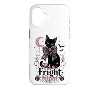 Carcasa para iPhone 16 Coqueta de Gato Negro Feline Fright Night para Halloween