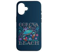 Carcasa para iPhone 16 COROVA Beach North Carolina Blue Crab Verano Vacaciones Arte