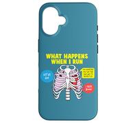 Carcasa para iPhone 16 Corredor What Happens When I Run Quote Jogging Funny Running