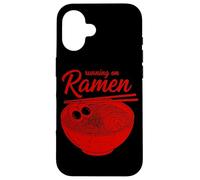 Carcasa para iPhone 16 Corriendo En Ramen Lover Noodle Bowl Taza De Comida Japonesa Sopa