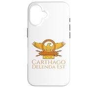 Carcasa para iPhone 16 Cotización Latina de la Antigua Roma SPQR Eagle - Carthago Delenda EST