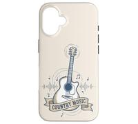 Carcasa para iPhone 16 Country Music Guitarra Soundwave Retro Western Cowgirl