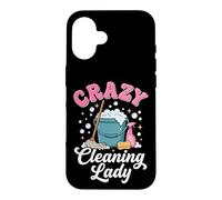 Carcasa para iPhone 16 Crazy Cleaning Lady Conserje