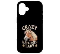 Carcasa para iPhone 16 Crazy Haflinger Lady Horse Lover Western Equestrian
