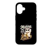 Carcasa para iPhone 16 Creando Mi Propia Suerte - Gato de la Fortuna