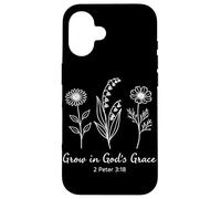 Carcasa para iPhone 16 Crecer en la Gracia de Dios 2 Pedro 3:18 Biblia de Las Escrituras Cristianas