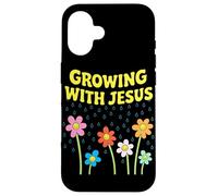 Carcasa para iPhone 16 Creciendo con Jesús Cita Inspiradora Cristiana Adoración