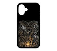 Carcasa para iPhone 16 Criaturas del Bosque Misterioso Bigfoot Leyendas del Hombre Polilla