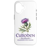 Carcasa para iPhone 16 Culloden Scotland Recuerda y honra el Cardo Acuarela