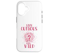Carcasa para iPhone 16 Curious Stay Wild Distressed Question Mark Motivational