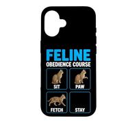 Carcasa para iPhone 16 Curso de obediencia Felina Entrenamiento de Gatos Divertidos