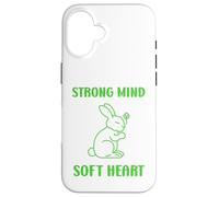 Carcasa para iPhone 16 Cute Animal Quote Strong Mind Soft Heart Mental Health