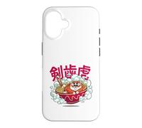 Carcasa para iPhone 16 Cute Chubby Tiger Ramen Noodle Bowl Japanese Foodie Lover
