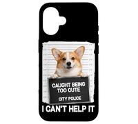 Carcasa para iPhone 16 Cute Corgi Mugshot Atrapado Siendo Demasiado Lindo no Puedo ayudarlo