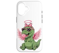Carcasa para iPhone 16 Cute Dinosaur Angel Valentine's Day Gum Love