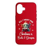 Carcasa para iPhone 16 Cute Dragon Book For All I Want Christmas is Books & Dragons