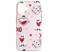 Carcasa para iPhone 16 Cute Ghost Valentines XOXO Heart Dice Spooky