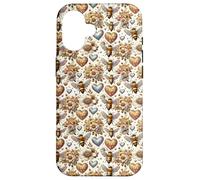 Carcasa para iPhone 16 Cute Heart Honey Bee Accessories For Women Flower Pattern