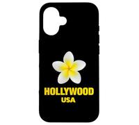 Carcasa para iPhone 16 Cute Hollywood USA Tropical Yellow Frangipani Aesthetic Art