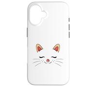 Carcasa para iPhone 16 Cute Sleepy Cat Face Adorable Feline Kitty Lover
