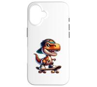 Carcasa para iPhone 16 Cute T-Rex Skateboard Baby Dinosaur Cartoon for Kids