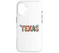 Carcasa para iPhone 16 Cute Vintage Boho Texas State Floral Bubble Women and Girls